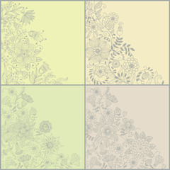 Set of floral background