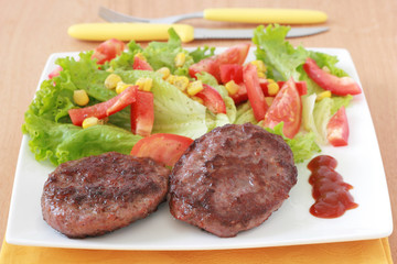 cutlet with salad