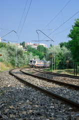 Fototapeta premium Railroad track and train