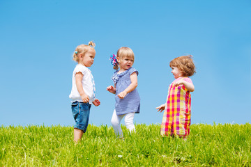 Fototapeta premium Toddler girls