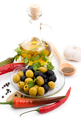 Spices and olive oil