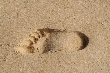 Footprint on sand
