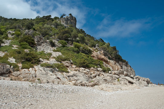 Sardinia, italy: Orosei gulf,  wild nature at Cala Sisine beach.