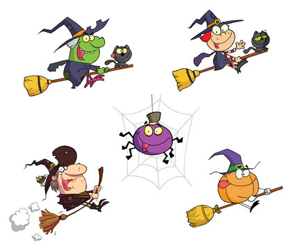 Halloween Cartoon Characters-Vector Collection