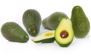 Avocado on a white background
