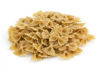 whole grain farfalle pasta close up