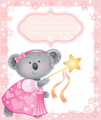 Baby pink frame with koala