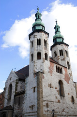 Fototapeta na wymiar Doppelturm kath Kirche Krakau