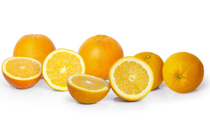 Orange on white background