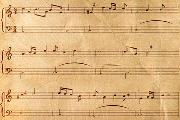 Fototapeta premium Musical notes on old paper