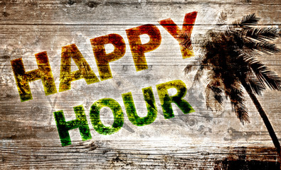 Holzbrett - Happy Hour