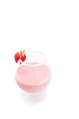 a strawberry milkshake isolated on white