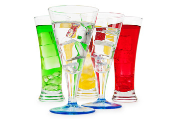 Colourful cocktail in glasses