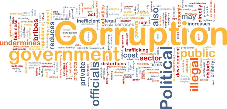 Corruption background concept