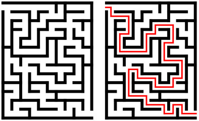Labyrinth mit Lösung