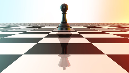 Chess pawn reflecting king