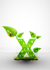 Vector green letter background