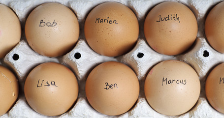 Eier mit Namen
