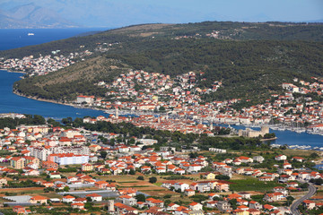 Naklejka na ściany i meble Chorwacja - Trogir aerial view
