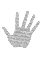 Digital hand  silhouette