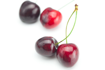 cherries isolated on white