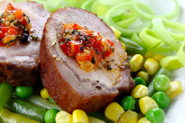 Pork meat with vegetables