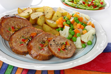 Pork meat stuffed vegetables