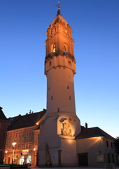 Obraz premium Illuminated tower in Bautzen at night