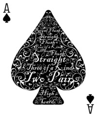 Poker card spade ace - the perfect card
