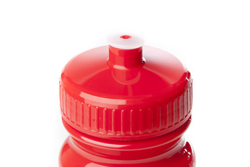 A red water bottle