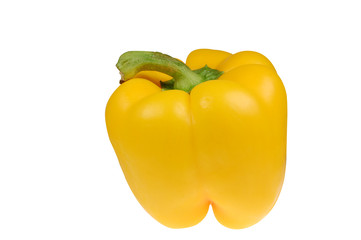 A Yellow Bell Pepper Isolated on White
