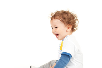 Little boy laughing