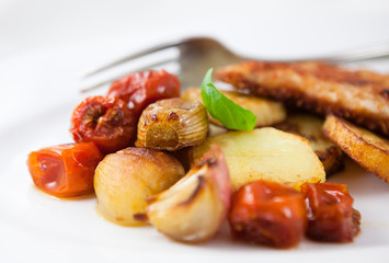 Rustic vegetable dish on a plate