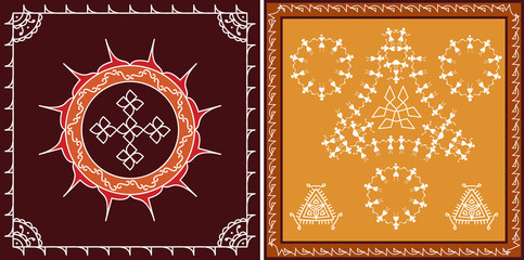 Fototapeta premium Folk, Tribal Designs, Motif, Wall Painting