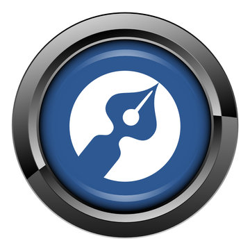 Picto, internet, bouton, stylo, plume, &eacute;crire, &eacute;criture, encre