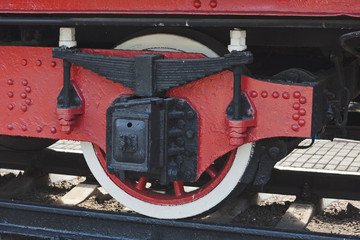 Wheel of the old steam locomotive