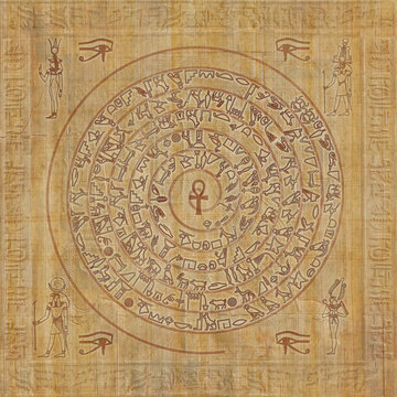 Magic sigil with egyptian hieroglyphs