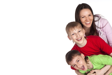 mom with her children