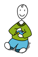 Tout-petit avec sa voiture