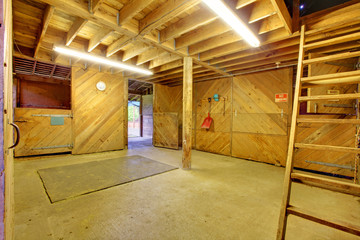 Horse shed interior