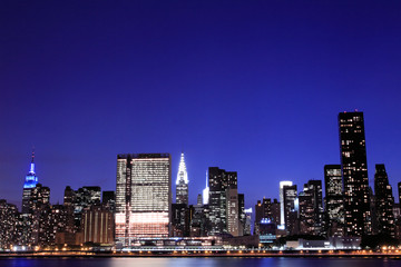 Naklejka na ściany i meble New York City at Night Lights, Midtown Manhattan