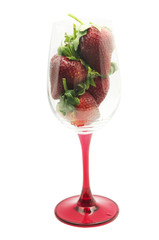 strawberries in wine glass