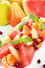 Fruit salad close up.