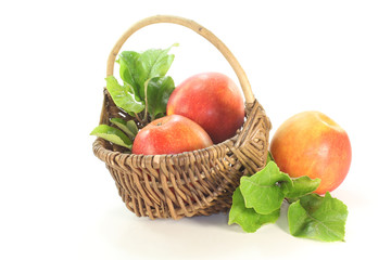 Äpfel und Blättern