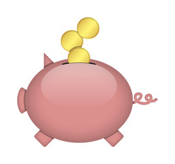 Piggy Bank and Coins