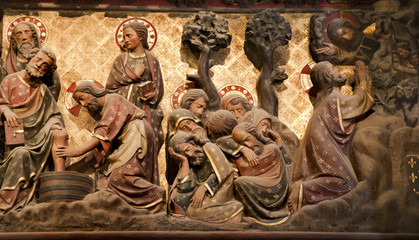 Paris - reliefs from Jesus life - Notre-Dame cathedral