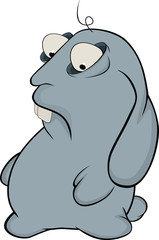 About a blue rabbit. Cartoon