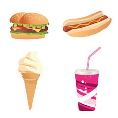 Burger, hot dog et glace