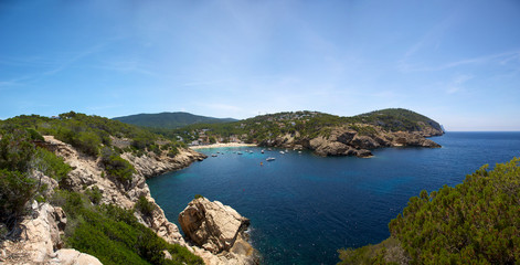 Fototapeta na wymiar Ibiza mediterranean coast line
