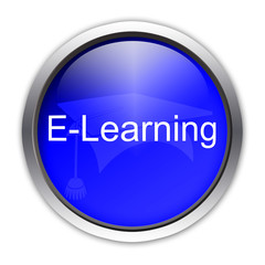 Button E-Learning blau